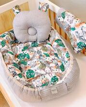 Baby Love Babynest Set  Art.140998 Animals Komplekts ligzdiņa - kokons,spilvens,plediņš