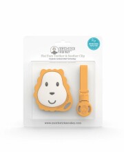 MATCHSTICK MONKEY košļājamā rotaļlieta + knupīša turētājs FLAT FACE, orange, 3 mėn+, MM-SC-FLT-001