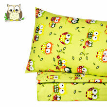 UR Kids Bedding Art.141141 Owl Green Kokvilnas gultas veļas komplekts no 3 daļam