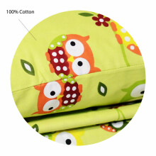 UR Kids Bedding Art.141141 Owl Green Kokvilnas gultas veļas komplekts no 3 daļam