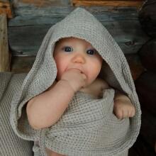 La Bebe™ NO Baby Towel  Art.141193 Blush Вафельное полотенце  детское с капюшоном  75x75см