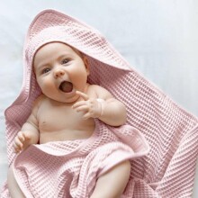 La Bebe™ NO Baby Towel  Art.141197 Indigo Dvielis bērniem ar kapuci no vafeļauduma 75x75cm (100% kokvilna)