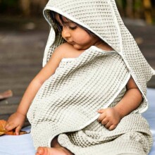 La Bebe™ NO Baby Towel  Art.141197 Indigo  Вафельное полотенце  детское с капюшоном  75x75см