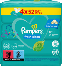 Pampers Sensitive Art.2T1954 Детские влажные салфетки,52x4шт