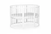 La Bebe™ Bed Kotto Olin 9 in 1 Art.141419 White   Apaļa koka daudzfunkcionāla gulta 9 vienā