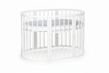 La Bebe™ Bed Kotto Olin 9 in 1 Art.141419 White   Apaļa koka daudzfunkcionāla gulta 9 vienā