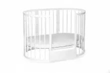 La Bebe™ Bed Kotto Olin 9 in 1 Art.141419 White   Apaļa koka daudzfunkcionāla gulta 9 vienā