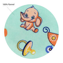 UR Kids Flannel  Art.141442 Elephant Mazuļu dabīgas kokvilnas flaneļa autiņš izm.75x90 cm