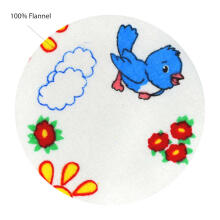 UR Kids Flannel  Art.141445 Birds White Фланелевая пеленка для малышей 75x90 cm