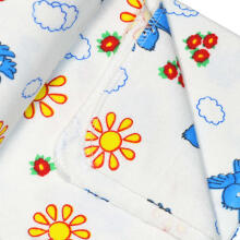 UR Kids Flannel  Art.141445 Birds White Фланелевая пеленка для малышей 75x90 cm