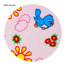 UR Kids Flannel  Art.141446 Birds Pink  Фланелевая пеленка для малышей 75x90 cm