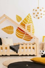 Adeko Furniture Yoko Art.70140 White Bērnu gulta mājas formā no dabīgas priedes  140x70cm
