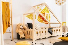 Adeko Furniture Yoko Art.70160 White  Bērnu gulta mājas formā no dabīgas priedes  160x70cm