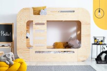 Adeko Furniture Mundo Art.142091  Bērnu gulta mājas formā no dabīgas priedes  160x70cm