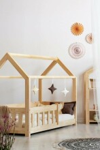 Adeko Furniture Mila MBP Art. MBP-70140  Bērnu gulta mājas formā no dabīgas priedes  140x70cm