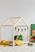Adeko Furniture Mila RM Art. RM-80140  Bērnu gulta mājas formā no dabīgas priedes  140x80cm