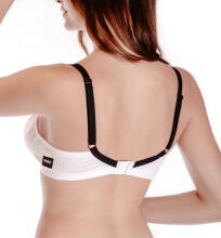 La Bebe™ Lingerie Basic Bio Cotton Art.142426 White&Black Barošanas krūšturis