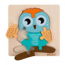 Akuku Wooden Puzzles Art.A0601 Bērnu koka puzle
