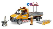 BRUDER MB Sprinter pilsētas transportlīdzeklis ar gaismas un skaņas moduli, vadītāju un piederumiem, 02677