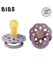 Bibs Boheme Art.142702 Fossil Grey / Mauve   Пустышка(соска) из 100% натурального каучука 6-18 мес.(2 шт.)
