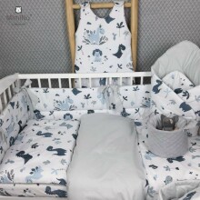 MimiNu Bed Bumper Art.142834 Dino Granat  Бортик-охранка для детской кроватки 180cм