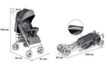 Lionelo Irma Art.142837 Grey/Dark Grey   Детская Спортивная коляска - трость