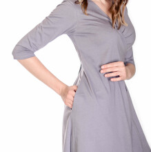 La Bebe™ Nursing Cotton Dress Donna Art.142855 Gray Maternity Nursing Dress