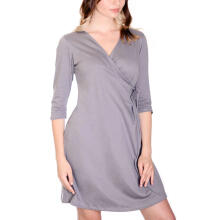 La Bebe™ Nursing Cotton Dress Donna Art.142855 Gray Maternity Nursing Dress