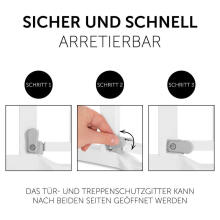 HAUCK drošības vārti priekš kāpnēm AUTOCLOSE, 75-80 cm, white, 597439