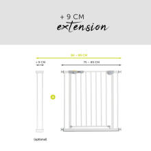HAUCK drošības vārti priekš kāpnēm AUTOCLOSE 'n STOP 2, 75-80 cm, white, 59734