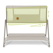 Lionelo Luna Art.143037 Beige Sand Bērnu gultiņa/šūpulītis  2 in 1
