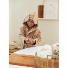 Jollein Bathrobe Art.060-808-00103 Biscuit Bērnu mīksts frotē halāts ar kapuci