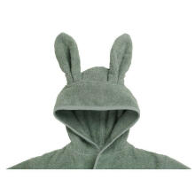 Jollein Bathrobe Art.060-809-00095 Ash Green Bērnu mīksts frotē halāts ar kapuci