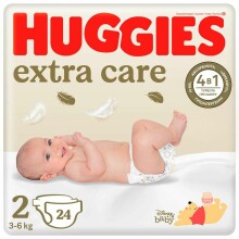 Huggies Extra Care 2 Art.041550275 Autiņbiksītes jaundzimušajiem 3-6kg, 24gb