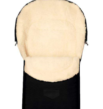 Ankras Romper Bag Art.CAM102 Black  Спальный мешок на натуральной овчинке для коляски
