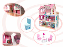 Ikonka  Dollhouse Art.KX6484 Деревянный кукольный домик с мебелью