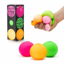 SCRUNCHEMS Neon Diddy Squish Ball, 3 pack