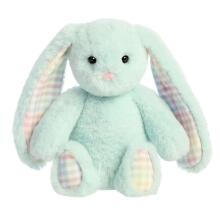 AURORA Rainbow Gingham Bunnies Plīša piparmētru zaļš  trusis, 18 cm