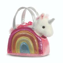 AURORA Fancy Pals Plīša vienradzis rozā somā, 17 cm