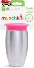 MUNCHKIN Sippy krūzīte, rozā, Miracle 360, 12m+, 296ml, 01245101