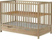 Baby Crib Club  DK  Art.117585 Natural Bērnu kokā gultiņa ar kasti 120x60cm