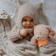 Moonie Organic Humming Bear Art.146074 Rose  Музыкальный мишка с ночником