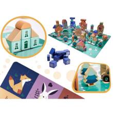 Ikonka Wooden Blocks Art.KX6194 Деревянные кубики+коврик,181шт