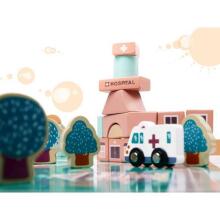 Ikonka Wooden Blocks Art.KX6194 Деревянные кубики+коврик,181шт