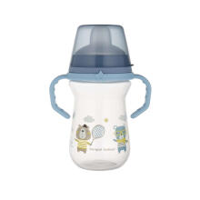 CANPOL BABIES krūzīte ar silikona snīpi, FirstCup BONJOUR PARIS, 250ml, zila, 56/613_blu