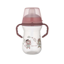 CANPOL BABIES krūzīte ar silikona snīpi, FirstCup BONJOUR PARIS, 250ml, rozā, 56/613_pin