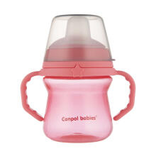 CANPOL BABIES krūzīte ar silikona snīpi, FirstCup, 150ml, rozā, 56/614_pin