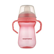 CANPOL BABIES krūzīte ar silikona snīpi, FirstCup, 250ml, rozā, 56/615_pin