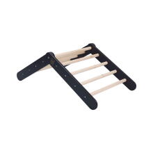 MeowBaby®  Wooden Pikler Art.146285 Black  Деревянный треугольник для скалолазания/Пиклер для детей Монтессори