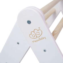 MeowBaby®  Wooden Pikler Art.146287 White koka Pikler kāpšanas trīsstūris bērniem Montessori